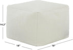 SAFAVIEH Couture Collection Samuels White Faux Shearling Ottoman Square Pouf (Fully Assembled)