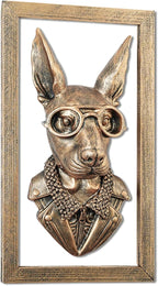 Zotabe 5PCs Animal Heads Wall Decor, Animal Sculptures Wall Dec, Dog Door Wall Mount, Vintage Wall Sculpture, Resin Wall Hanging Decoration for Living Room Bedroom Kitchen Gift (Goggle Pup, 1)