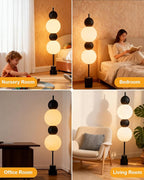 Lightdot Black Globe Floor Lamp with 3 Color Temperatures LED Bulbs Included,Dimmable Floor Lamps with Touch Switch,Unique Modern Standing Tall Lamp for Bedroom Living Room/Sofa Beside/Corner Decor