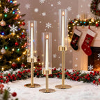 Gold Candlestick Holders Set of 6 – Tall Candle Sticks Holder Decor – Vintage Centerpiece Table Decorations – Dining Room Candle Holder Decor, Wedding Decorations – Home Decor Aesthetic Gift