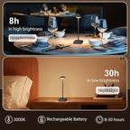 3 Pack 8.26in Black Small Cordless Table Lamps Rechargeable, Battery Operated Mini Lamp, Small Lamp Touch Portable Table Lights, LED Night Light for Bedside/Dining/Bar/Outdoor (Blcak-B)