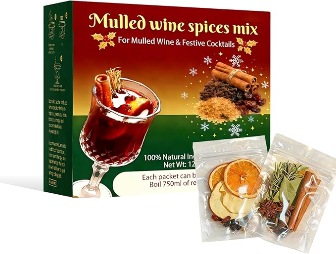 Mulled Wine Spices Mix, Mulling Spices For Simmer Pot, Christmas Mulled Wine Kit, Cozy Home Gift For Wine Lovers