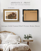 ARPEOTCY Vintage Gold Framed Wall Art Decor, 11x14 Inch Living Room Autumn Scenery Print Fall Wall Decor, Farmhouse Landscape Picture for Bedroom Kitchen, Bathroom Art Decor Aesthetic