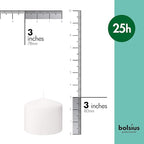 BOLSIUS 6 White Pillar Candles Bulk - 3x3 Inches Candle Set - 25+ Hours Clean Burning - No Palm Oil - 0% Animal Fat - Premium European Quality - Unscented Dripless Dinner Pillars