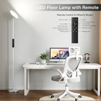 Modern LED Floor Lamp - Remote & Touch Control, 36W/1500LM Sky Torchiere Standing Lamp, Fully Dimmable, 3 Color Temperatures, Ideal for Living Room & Bedroom, Easy to Assemble(Grey)