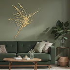 SIGNLEADER Metal Wall Art Decor Flying Bird Minimalist Modern Abstract Wall Sculpture Hangings Home Decoration for Living Room, Bedroom, Bathroom, Kitchen, Outdoor - 36" Gold