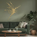 SIGNLEADER Metal Wall Art Decor Flying Bird Minimalist Modern Abstract Wall Sculpture Hangings Home Decoration for Living Room, Bedroom, Bathroom, Kitchen, Outdoor - 30" Gold