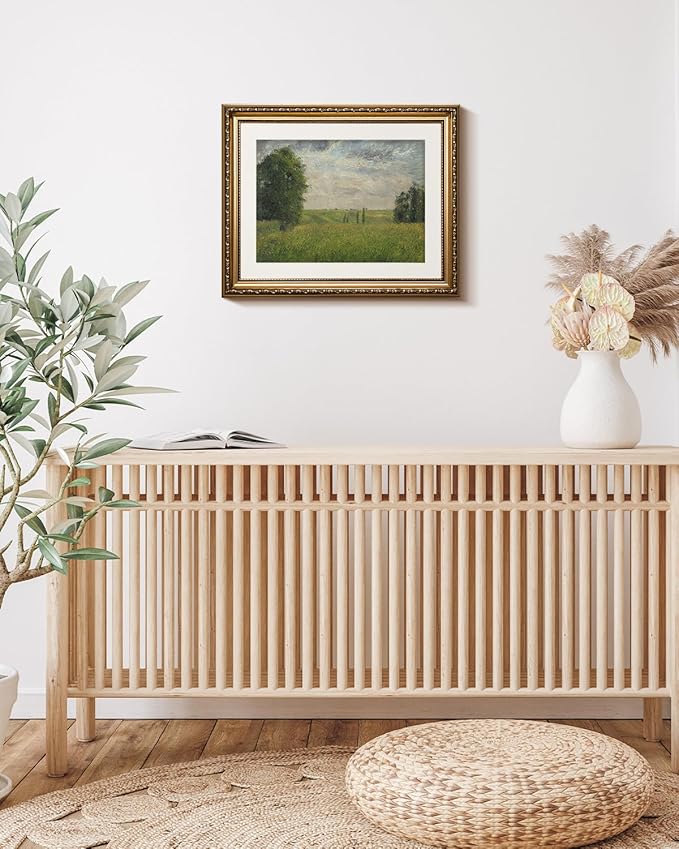 ARPEOTCY Vintage Gold Framed Wall Art Decor, 13x16 inch Wildflower Grassland Landscape Paintings, Vintage Room Decor, Classic Canvas Prints Antique Pictures Frame Victorian Wall Art for Living Room