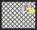 PinPix 19x15 Inch Cork Bulletin Board. This Decorative Framed Pin Board Comes with Black and White Waves Design and a Satin Black Frame. Ideal for Home Office Decor or Message Board (PinPix-194)