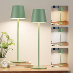 Kakanuo Cordless Table Lamp Rechargeable Green - KK 2 Pack 5000mAH Battery Operated Lamp for Dining Table, 3 Color Stepless Dimming Wireless Lamp for Counter, Outdoor Patio, Touch Control