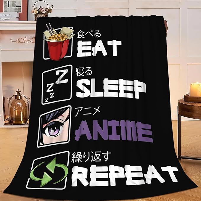 Anime Blanket for Girls Boys Anime Gifts Throw Blanket for Women Mens Lightweight Fuzzy Cozy Plush Flannel Fleece Blankets for Bed Decor 50"x60"