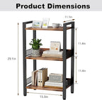 3-Tier Book Shelf, Bookcase with a Back Panel, Storage Shelves for Bedroom, Living Room & Home Storage (Brown Black)