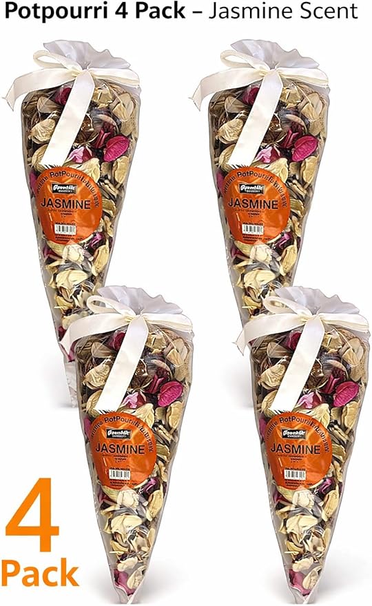 Potpourri 4 Pack Set – Dried Botanical Petals for Bowl or Vase Filler, Home Fragrance Décor – 4 Pouches, 70g Each (9.88 oz Total) (Jasmine)