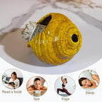 Yellow Ceramic Conch Palo Santo Holder - Mini Chimney Incense Burner, Tabletop Smudge Bowl Compatible with Sage/Sticks/Cones/Copal,for Yoga、Zen Meditation、Witchcraft, Ideal Altar Decor Gift