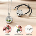 Essential Oil Diffuser Necklace & Bracelet Set for Women 2pcs, for Mom, Tree of Life Aromatherapy Locket + Adjustable Diffuser Bracelet, 20 Refill Pads, Gifts for Women, Sister, Wife