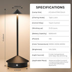 2 Pack Cordless Table Lamp, 6000mAh Rechargeable Battery Operated Desk Lamp, Portable Table Light,3 Color Stepless Dimming Up,for Restaurant, Bedroom, Patio，Outdoor Camping, Coffee Shop, Night Light
