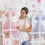 Geelin 14 Pcs Garment Bags for Dance Costumes PVC Clear with Zippers 20 x 40 Inch Garment Bag with Pockets Dance Costume Organizer Carrier for Storage Cover for Adult(Translucent White)