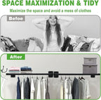 Closet Shelves Wall Mounted, 71 Inches Heavy Duty Closet Rod with Shelf Metal Utility Shelf for Wall, Closet, Laundry Room
