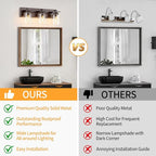 3 Light Modern Bathroom Light Fixtures Over Mirror, Bronze Finish Vanity Lights for Bathroom Wall Sconces with Clear Glass Shades, E26 Socket (Bulbs Not Included)
