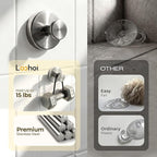 Upgraded Suction Cup Hooks for Shower, Heavy Duty Removable Towel Hooks for Bathroom Glass Door Wall, Stainless Steel Shower Hooks for Towel & Loofah (4 Pack, Silver)