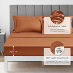 Love's cabin Queen Comforter Set Terracotta, 7 Pieces Queen Bed in a Bag, All Season Bedding Sets with 1 Comforter, 1 Flat Sheet, 1 Fitted Sheet, 2 Pillowcase and 2 Pillow Sham