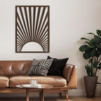 SIGNLEADER Metal Wall Art Decor Bronze Shining Sun Minimalist Modern Abstract Wall Sculpture Hangings Home Decoration for Living Room, Bedroom, Bathroom, Kitchen, Outdoor - 18" Bronze