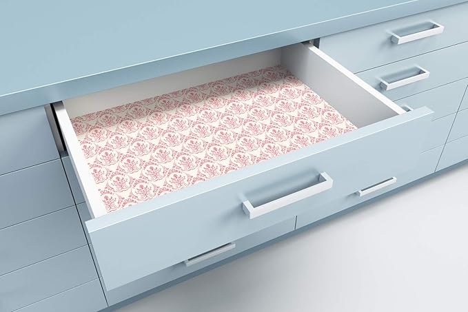 SCENTORINI Rose Sandalwood Scented Drawer Liners, 6 Sheets Fragrant Paper Liners Non-Adhesive Paper Sheets for Home Closet, Dresser Drawers, Gift for Home Fragrance