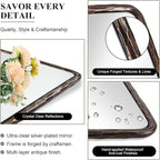ANDY STAR Hand-Forged Bronze Bathroom Mirrors for Wall, 22x30 Inch Vintage Solid Steel Metal Frame Bathroom Vanity Mirror, Antique Rounded Rectangle Wall Mirror, Hangs Horizontally or Vertically