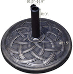 Giantex 43lbs Patio Market Umbrella Base, Heavy Duty Outdoor Stand, Cast Iron Umbrella Holder for Garden Beach, Classic Round Umbrella Standing Deck Porch
