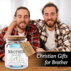 NewEleven Gifts For Brother - Brother Birthday Gifts, Christian Gift For Little, Adult Bro, Sibling - Meaningful Gift For Brothers From Sister, Family - Bible Verse Jar