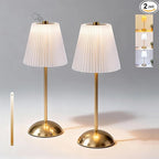 2-Pack Cordless Rechargeable Table Lamps, 3CCT & Stepless Dimming, LED Battery Operated Table Lamp with Touch Switch for Use in Bedroom, Dining Room, Outdoors, 4.5" W x 11.5" H (White)