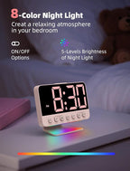 Digital Alarm Clocks for Bedrooms: Large Bold Number 5 Brightness Dimmer - Easy to Read Across The Room - 5 Alarm Sound 8 Night Light - Sakura Pink
