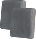 hyha Velvet Couch Cushion Covers, Soft Sofa Seat Covers for sectional 2 Cushion Couch Washable, Magic Sofa Slipcover with Elastic Bottom, Non-Slip Furniture Protector for Pets, Kid(2PC, Grey)