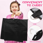 Windyun 10 Pack Garment Bags for Dance Costumes Kids 40 Inch Bags Hanging Clothes with 3 Clear Zipper Pocket Waterproof Garment Cover for Dance Competition, Travel, Closet Storage (Translucent Black)