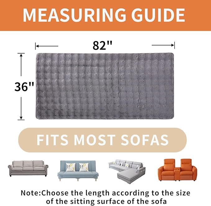 Waterproof Dog Bed Cover Non Slip Couch Covers for Dogs Washable Soft Faux Fur Sofa Cover Couch Covers for 3 Cushion Couch Sofa Pet Friendly (Grey)