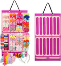 Vimiv Hair Bows Holder & Organizer w/Large Capacity, 16 Ribbons, Bows Organizer, Baby Hair Accessory Storage Display w/Sturdy Rope, Wall Hanging for Girl Room-Purple