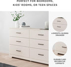 Signature Design by Ashley Stelsie Modern Scandinavian 6 Drawer Dresser, Whitewash