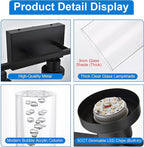 MELUCEE 4-Light LED Bathroom Lighting Fixtures Over Mirror, Dimmable LED Vanity Light for Bathroom 3000K-6000K Black Bath Wall Lights with Crystal Bubble Clear Glass Shade, Built-in LED Chips
