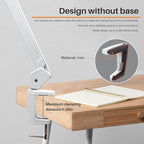 LED Architect Desk Lamp with Clamp, Metal Swing Arm 2000 Lumens Dimming Office Table Lamp for Task Work Drafting Reading Desktop, 234 LEDs,24W, 5 Color Temperatures Workbench Lamp(White,24CCT)