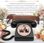 UKBW Video Audio Guest Book Wedding Phone, 1080P HD Video Audio Phone Guestbook, Preserve Your Special Occasions, Ideal for Wedding Bridal Shower, Birthday, Graduations, Baby Shower(Black)