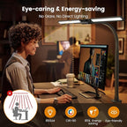 LED Desk Lamp for Home Office - Remote Control Desk Light Computer Lamp with clamp, 22W, Dimmable, Color Changing, Touch Control, Height Adjustable, Black Table Task Light Bar for Work