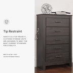 Signature Design by Ashley Brinxton Contemporary 5 Drawer Chest, Almost Black