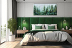 Alenoss Hand Painted Modern 3D Abstract Oil Painting 24x48 Inches Large Forest Landscape Textured Canvas Wall Art Green Artwork for Wall Decoration