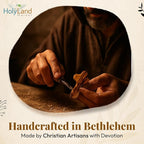 Holy Land Market 5 Olive Wood Crosses From the Holy Land - 2.5 Inch Pocket Palm Crucifix | Handmade Jerusalem, Bethlehem Israel - Gifts by Christians with Certificates -Holy Land Olive Wood Cross x5