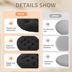 Meditation Floor Pillow, 2 Pack Round Floor Cushions for Adults, Button Tufted Seat Cushions for Yoga Tatami Living Room, Black, 22 x 22 x 4 in