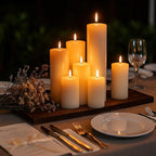 Ivroy Pillar Candles Bulk Set of 18，Hurricane Candles，3 Different Lengths 2 x 3/6/8 Inch (6 Each)，Dripless Unscented Smokeless，Gives You a Better Atmosphere When Organizing an Event Party.