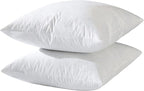 22x22 Decorative Throw Pillow Inserts-Down Feather Pillow Inserts-Square-Cotton Fabric-Set of 2-White.