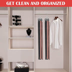 Belt Hanger for Closet, Rotatable Belt Organizer Closet Accessories Rack for Display, Holds up to 27 Items, 9 Large Non-Slip U-Shaped Holder Storage Hooks for Belt, Scarf, Silver