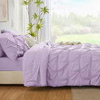CozyLux Full Size Comforter Sets Lavender, 7 Pieces Bed in A Bag Light Purple Comforter Full Size, Pinch Pleat Bedding Sets with All Season Comforter, Sheets, Pillowcases & Shams