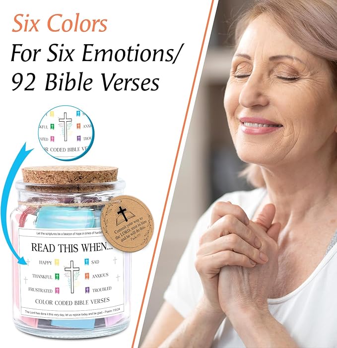 NewEleven Valentines Day Gifts For Women - Christian Gifts For Her, Friends - Thanksgiving Gift, Inspirational, Birthday Gift From Bestie, Family, Coworker - Bible Verse Jar
